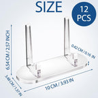 12 Pcs Trading Card Display Stand Clear Acrylic Baseball Card Display Picture Holder Stands for PSA Graded Cards, Ideal for Sports Cards, Trade Shows (Cards Not Included)