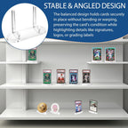 12 Pcs Trading Card Display Stand Clear Acrylic Baseball Card Display Picture Holder Stands for PSA Graded Cards, Ideal for Sports Cards, Trade Shows (Cards Not Included)