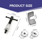 Car Brake Pad Replacement Tool, Disc Brake Caliper Compression Tool Kit, Anti-rust Piston Rewind Device with 2 Adapters and C-shaped Plate, Universal Repair Accessory for Cars (Silver)