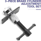 Car Brake Pad Replacement Tool, Disc Brake Caliper Compression Tool Kit, Anti-rust Piston Rewind Device with 2 Adapters and C-shaped Plate, Universal Repair Accessory for Cars (Silver)