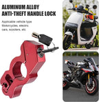 Motorcycle Handlebar Lock, Anti-Theft Anti-Picking Device for Brake Handlebar, Portable Adjustable Throttle Lock, Heavy Duty Anti-Rust Fixing Accessory for Bicycle Motorcycle Tricycle (Red)