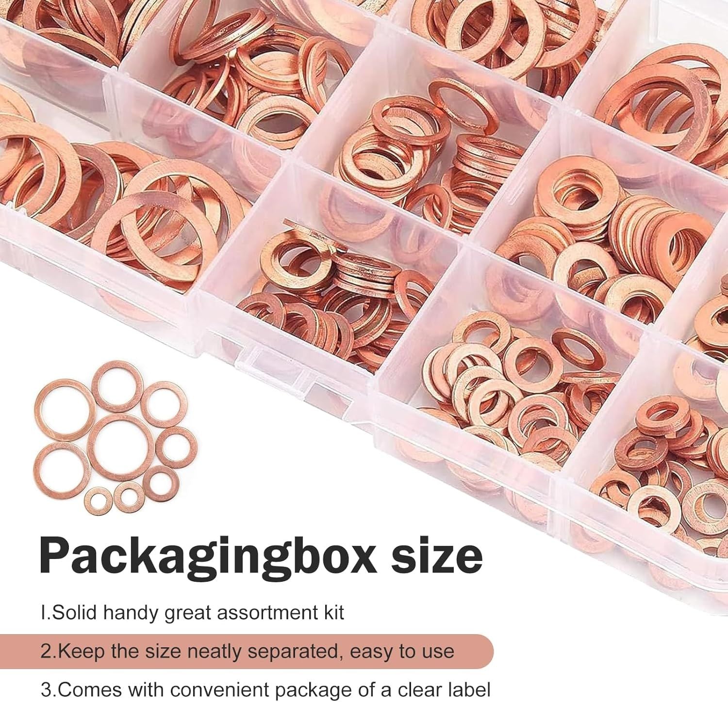 200 PCS Car Copper Crush Metric Washers Assortment Kit, 9 Sizes Flat Sealing Gasket Set, Anti-Leak Heat Resistant Oil Pan Washers, Replacement for Cars Motorcycles (Gold)