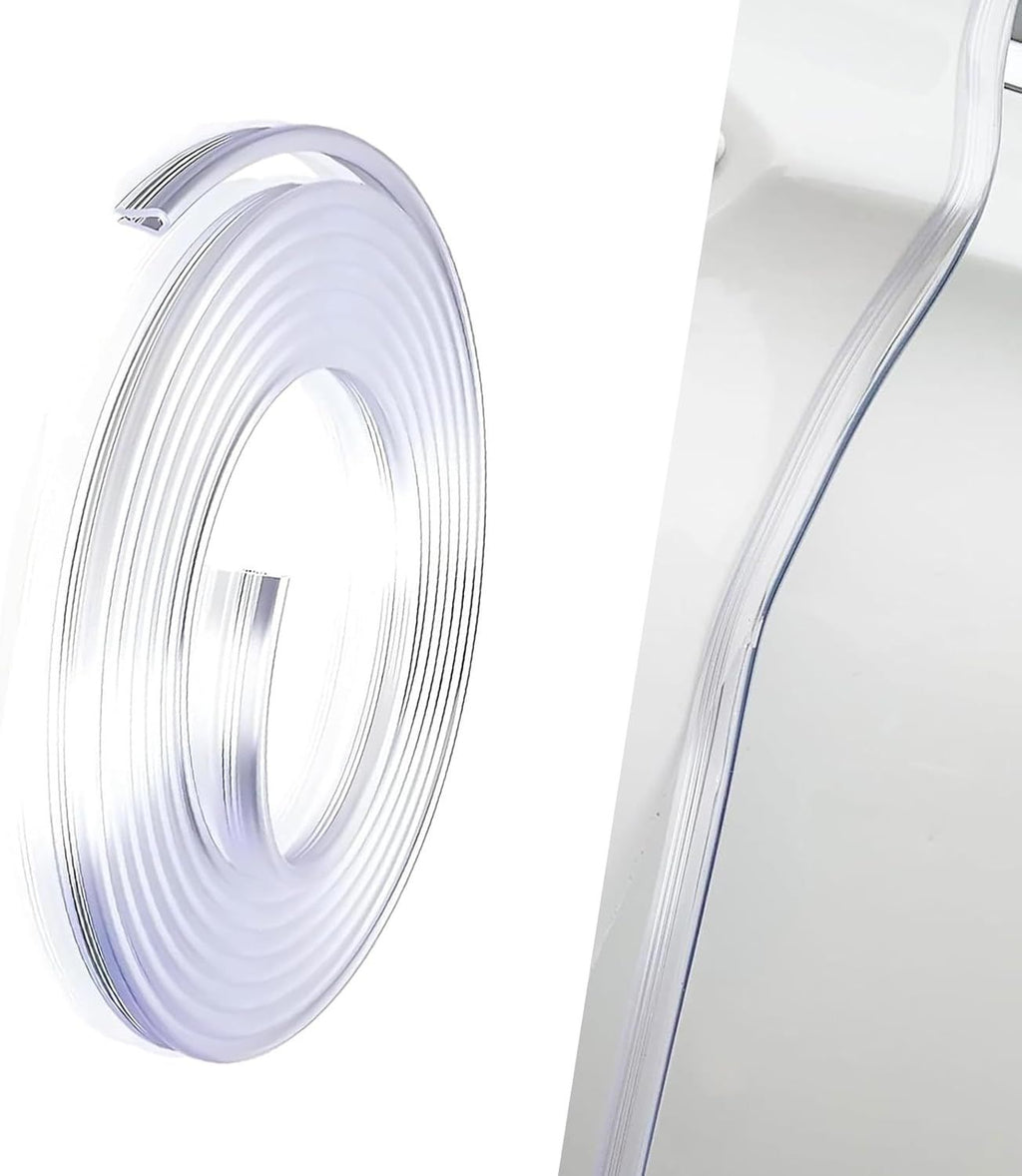 Car Door Edge Guard, 16.4 Ft U-shaped Anti-collision Protective Trim with Inner Grip Line, Flexible Cuttable Seal Strip for Door Hood Trunk, Self-adhesive Accessory for Cars (Transparent)