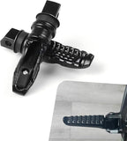 2 PCS Motorcycle Footpegs, Anti-slip Support Rear Foot Pedal with Grooves Texture, Rustproof Anti-bending Passenger Foot Rest Kit, Universal Modified Accessory for Most Motorcycles (Black)