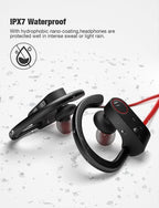 LFS Bluetooth Headphones, Wireless Earbuds IPX7 Waterproof Sports Earphones with Mic HD Stereo Sweatproof in-Ear Earbuds Gym Running Workout 15 Hour Battery Sound Isolation Headsets