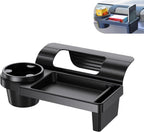 Car Window Storage Holder, Multi-function Cup Holder with Phone Slot & Storage Tray, ABS Anti-scratch Insert Extra Hanging Mount, Interior Organizer for Most Vehicles (Black)