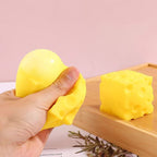 Squeeze Stress Relief Toy 3-Pack - Square Cheese Shape Slow Rebound Squishy Toy for Anxiety Relief - Soft PU Foam Decompression Toy - 10x10cm 125g (3-Pack)