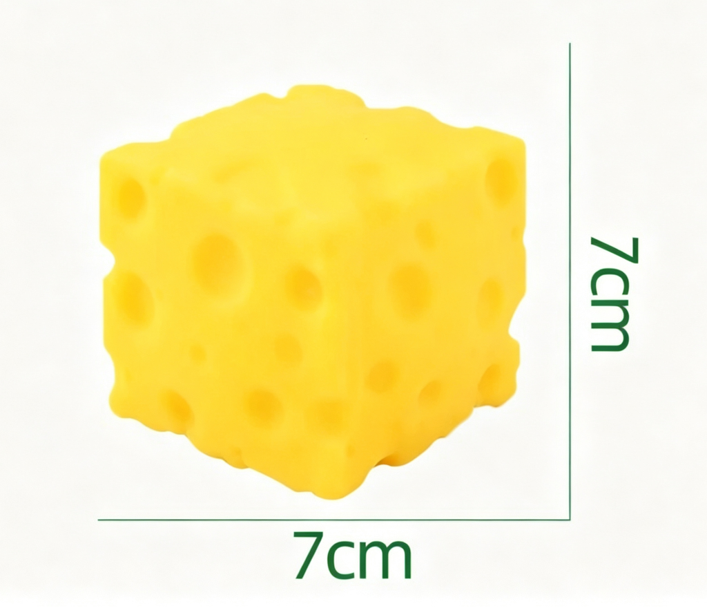 Squeeze Stress Relief Toy 3-Pack - Square Cheese Shape Slow Rebound Squishy Toy for Anxiety Relief - Soft PU Foam Decompression Toy - 7x7cm (3-Pack)