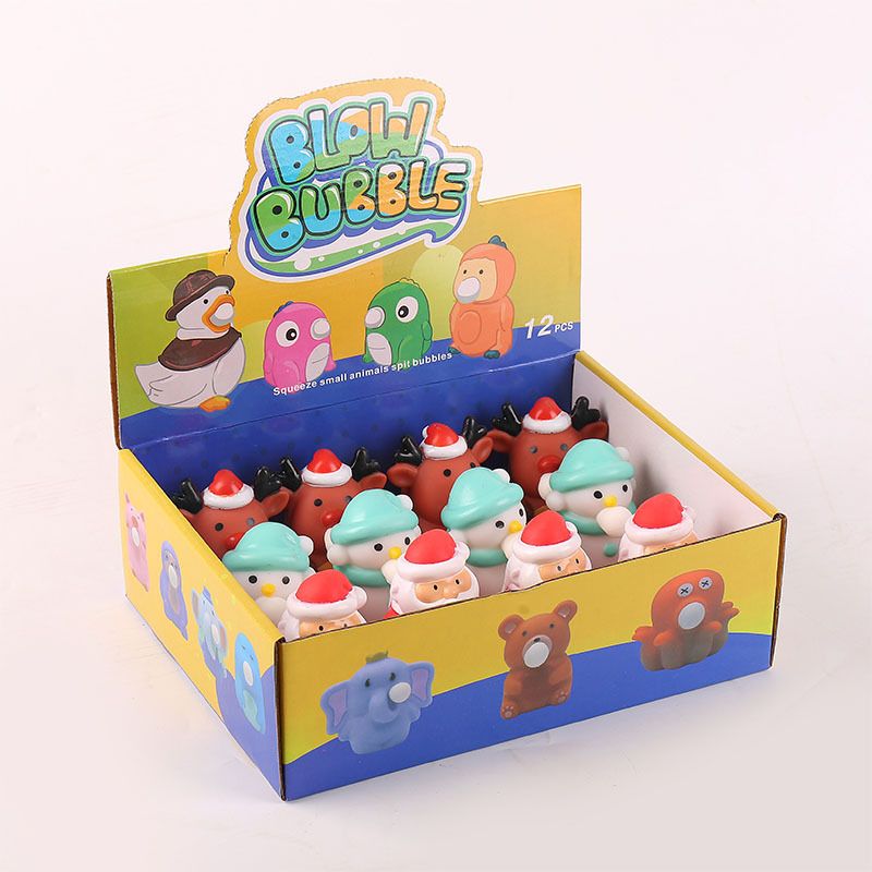 Squeeze Bubble Pop Stress Relief Toy 12-Pack Box Set - Cartoon Squishy Figure for Anxiety Relief - Santa + Snowman + Reindeer (4 Each) - Christmas Gift Set
