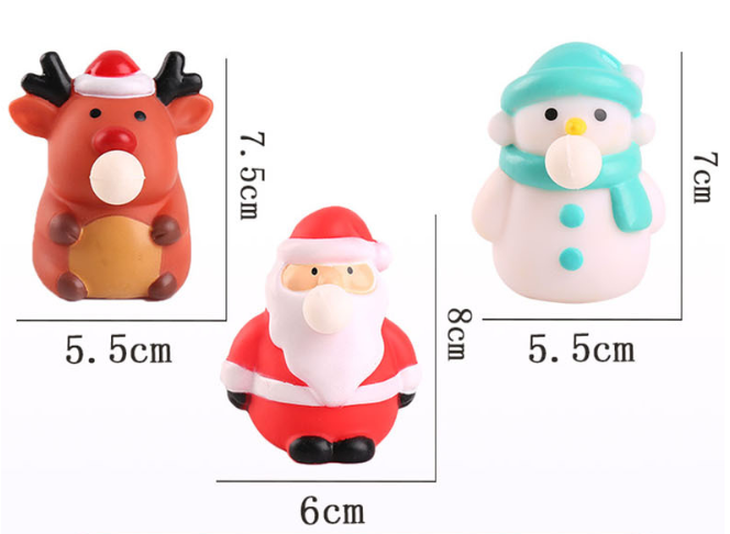 Squeeze Bubble Pop Stress Relief Toy 3-Pack - Cartoon Squishy Figure for Anxiety Relief - Christmas Snowman Decompression Toy (3-Pack)