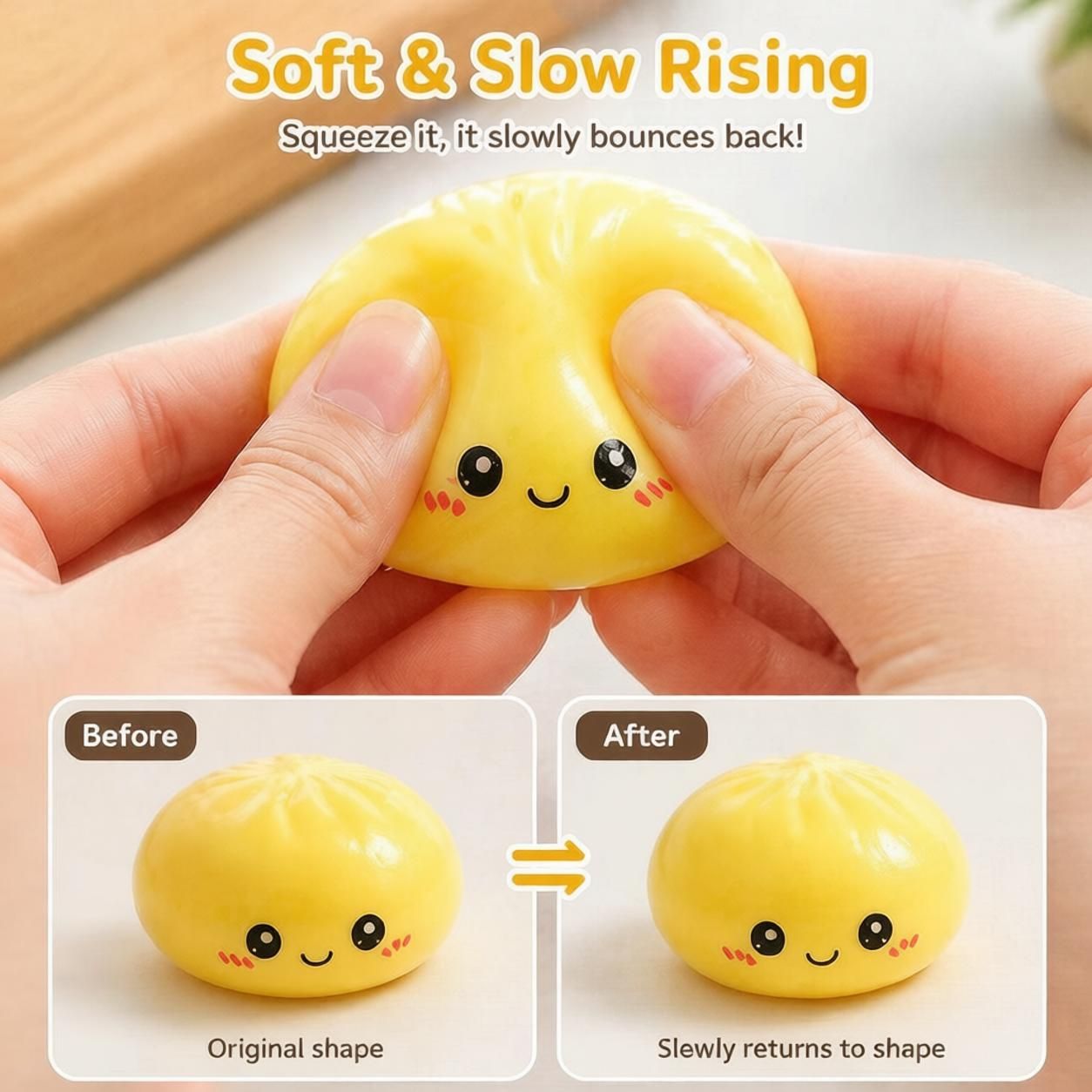 Fidget Squishy Stress Relief Toy 9-Grid Blind Box - Mystery Dumpling Squishy Calendar - Adult Decompression Squeeze Toy - GJ862-004