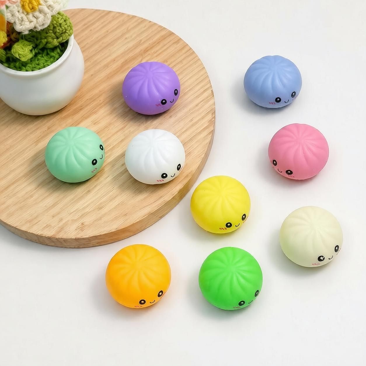 Fidget Squishy Stress Relief Toy 9-Grid Blind Box - Mystery Dumpling Squishy Calendar - Adult Decompression Squeeze Toy - GJ862-006