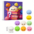 Fidget Squishy Stress Relief Toy 9-Grid Blind Box - Mystery Dumpling Squishy Calendar - Adult Decompression Squeeze Toy - GJ863-002