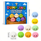 Fidget Squishy Stress Relief Toy 9-Grid Blind Box - Mystery Dumpling Squishy Calendar - Adult Decompression Squeeze Toy - GJ863-003