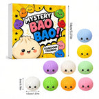 Fidget Squishy Stress Relief Toy 9-Grid Blind Box - Mystery Dumpling Squishy Calendar - Adult Decompression Squeeze Toy - GJ863-006