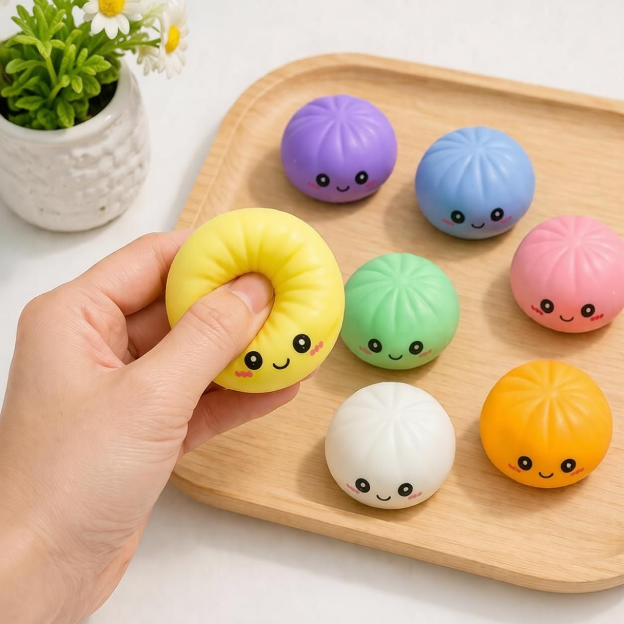 Fidget Squishy Stress Relief Toy 9-Grid Blind Box - Mystery Dumpling Squishy Calendar - Adult Decompression Squeeze Toy - GJ863-006
