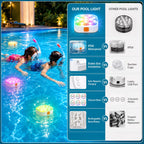 Rechargeable Magnetic Pool Light - IP68 Waterproof Underwater LED Light with Remote Control - 16 Colors 2600mAh Battery for Above Ground Inground Pools - 1 Pack