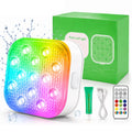 Rechargeable Magnetic Pool Light - IP68 Waterproof Underwater LED Light with Remote Control - 16 Colors 2600mAh Battery for Above Ground Inground Pools - 2 Pack