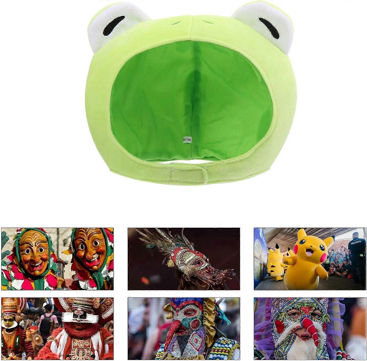Hat Frog Ears Bunny Finn Hood Froggy The Headband Plush Adult Human Mushroom- Cartoon Shape Hat Funny Photo Headgear Hat