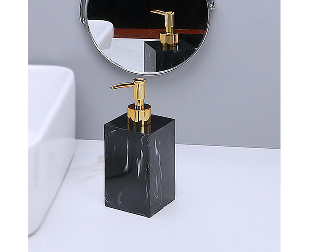 500ml Empty Hand Sanitizer Bottle Refillable Versatile Resin Marbling Press Lotion Dispenser for Bathroom