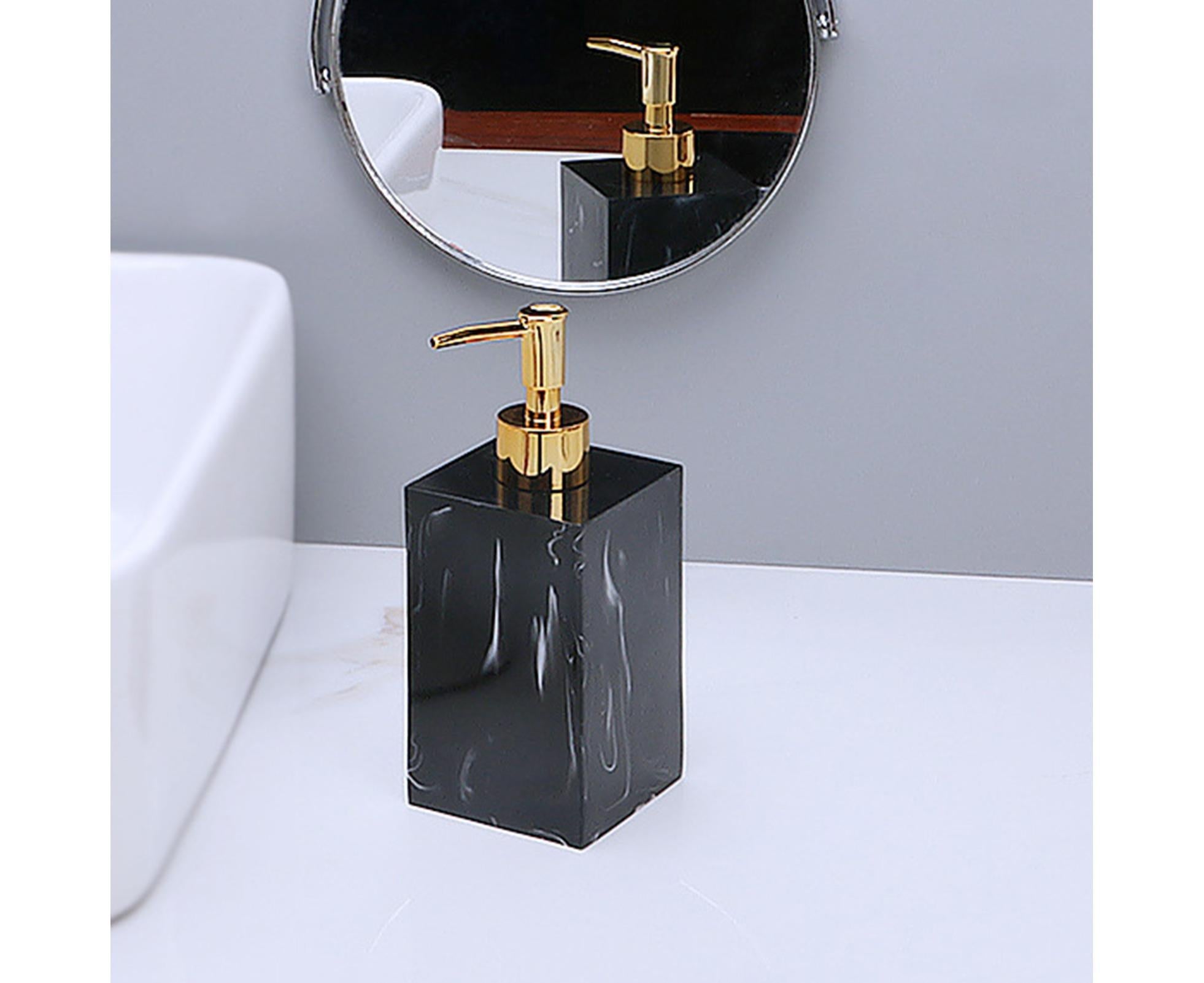 500ml Empty Hand Sanitizer Bottle Refillable Versatile Resin Marbling Press Lotion Dispenser for Bathroom