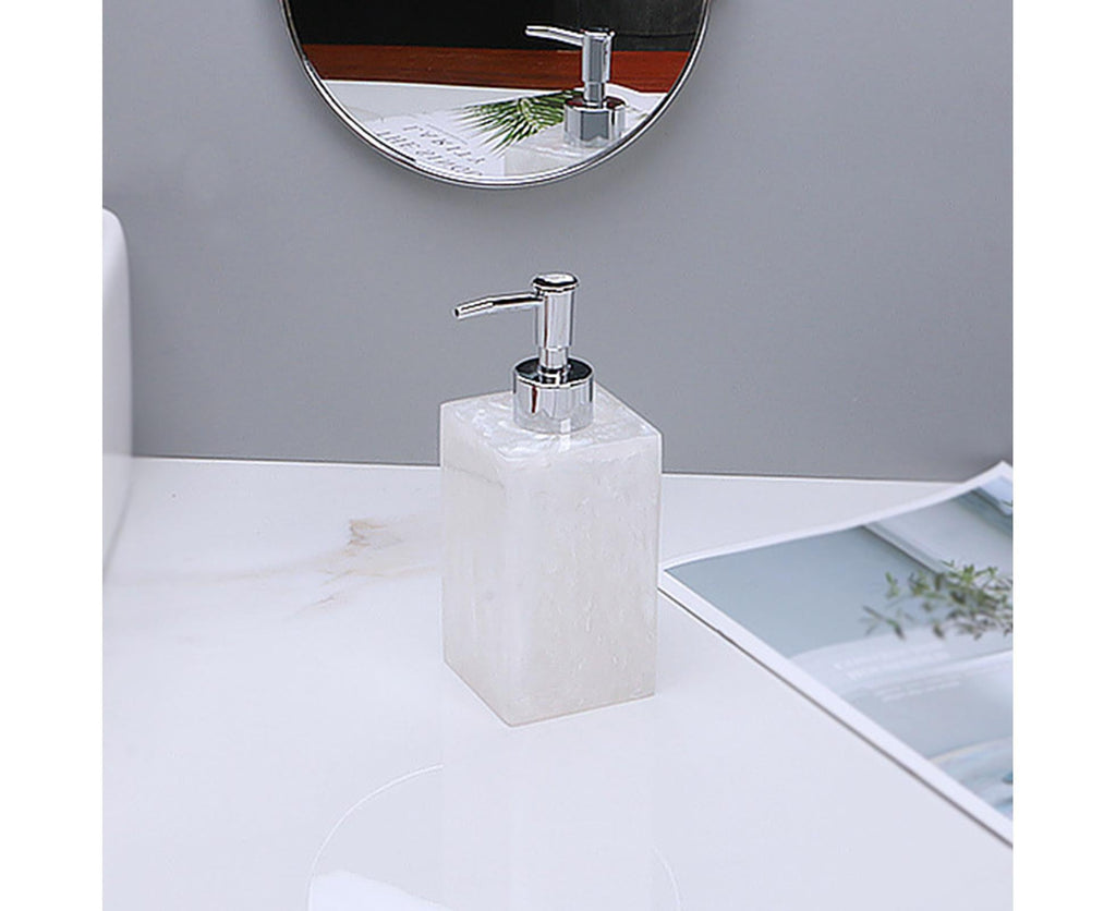500ml Empty Hand Sanitizer Bottle Refillable Versatile Resin Marbling Press Lotion Dispenser for Bathroom