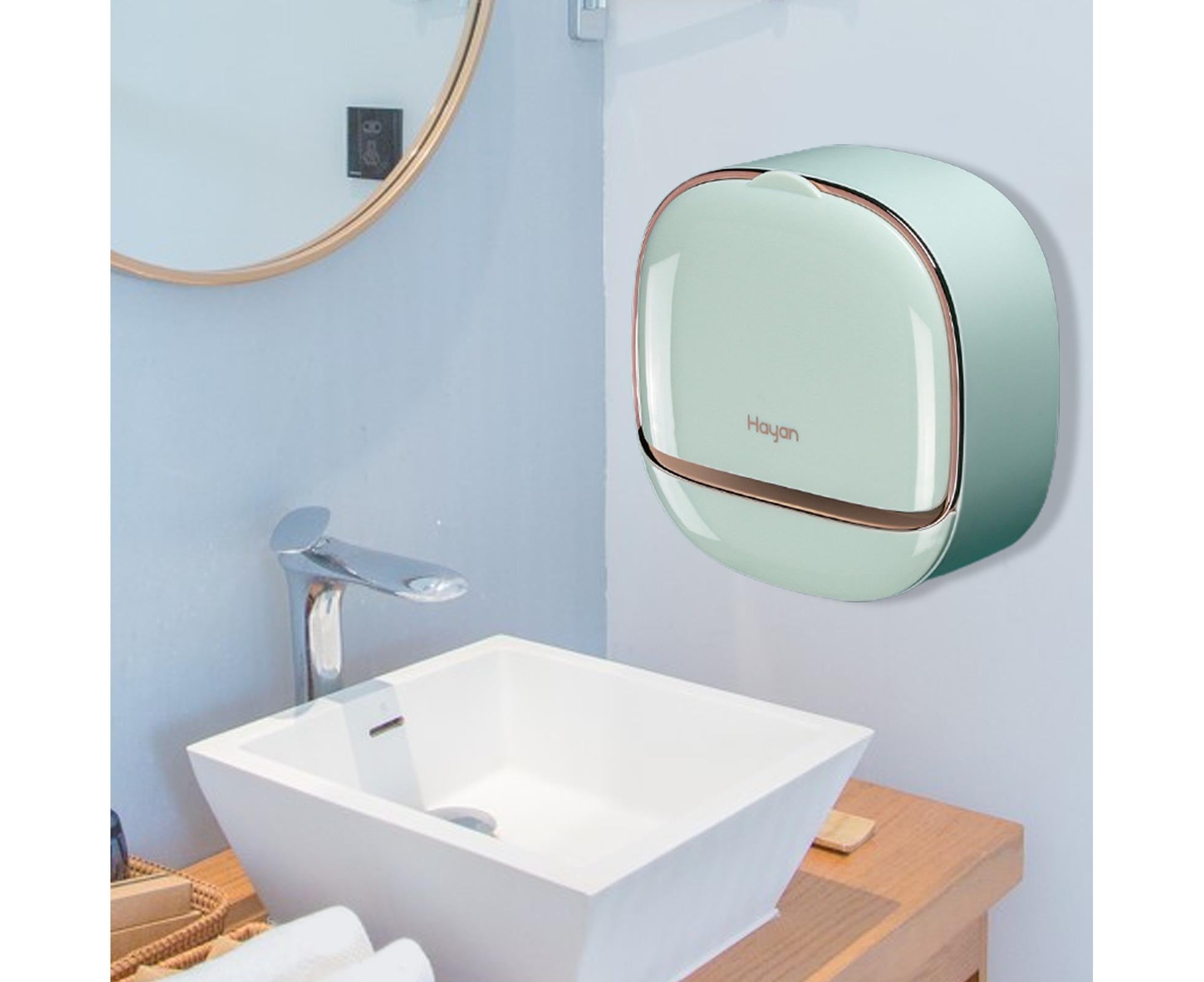 Soap Box Flip Cover Waterproof Dust-proof Wall-Mounted Soap Holder with Lid for Bathroom -Mint Green