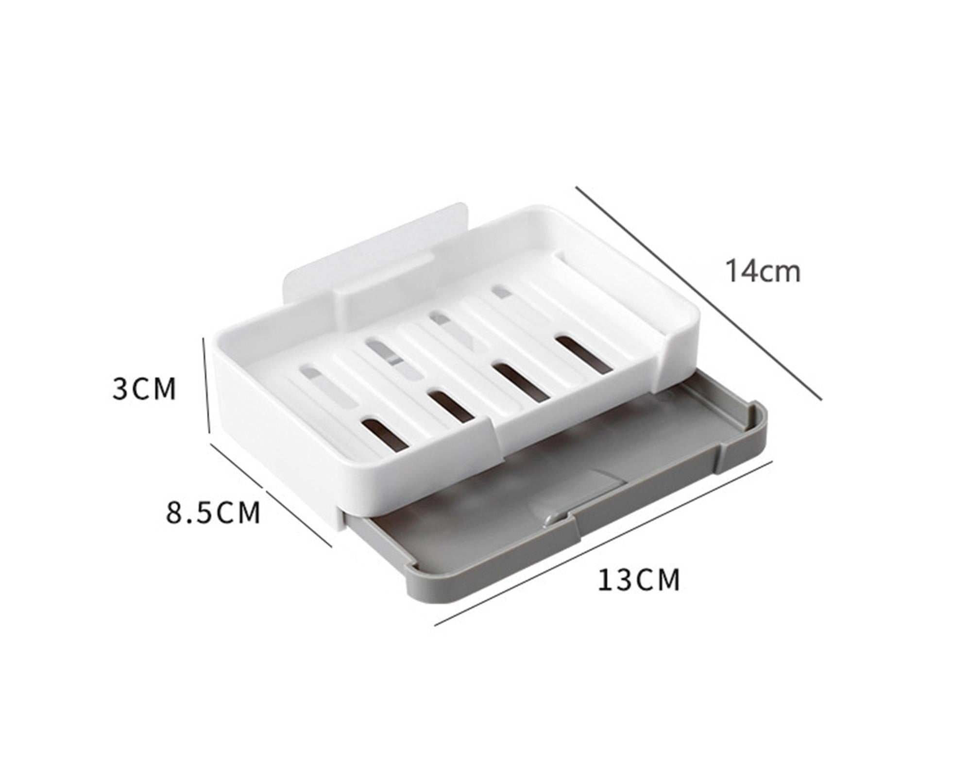 Soap Box Punch Free Good Load Capacity Plastic Soap Holder with Water Tray for Home - Red