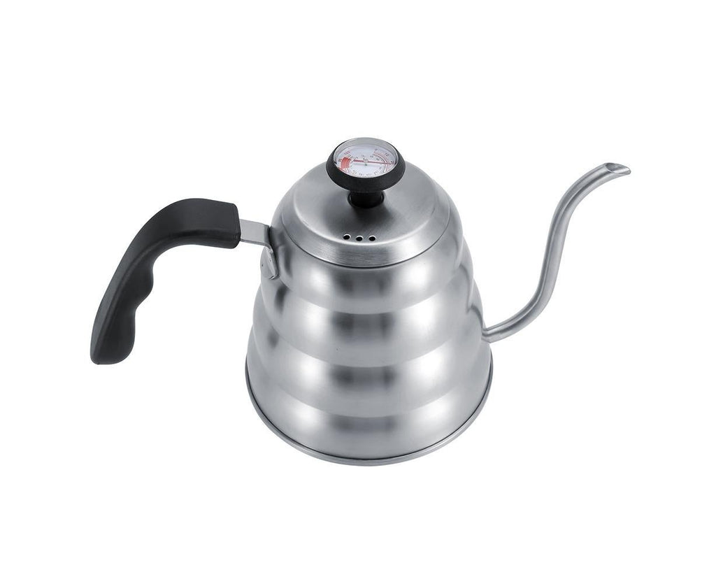 Stainless Steel Coffee Tea Pot, Drip Kettle with Gooseneck & Built-in Thermometer, 1.2L