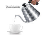 Stainless Steel Coffee Tea Pot, Drip Kettle with Gooseneck & Built-in Thermometer, 1.2L