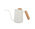 Stainless Steel Drip Coffee Pot, Long Gooseneck Spout Kettle, Tea Matte White, 600ml