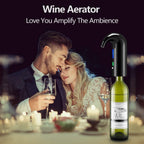 Wine Aerator Electric Wine Decanter One Touch Red - White Wine Accessories Aeration Work with Wine Opener for Beginner Enthusiast - Spout Pourer - Wine Preserver - Black