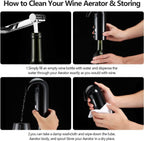 Wine Aerator Electric Wine Decanter One Touch Red - White Wine Accessories Aeration Work with Wine Opener for Beginner Enthusiast - Spout Pourer - Wine Preserver - Red