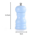 Pepper Grinder Food Grade Rust-proof Wood Handheld Pepper Salt Condiment Grinder for Home-Blue