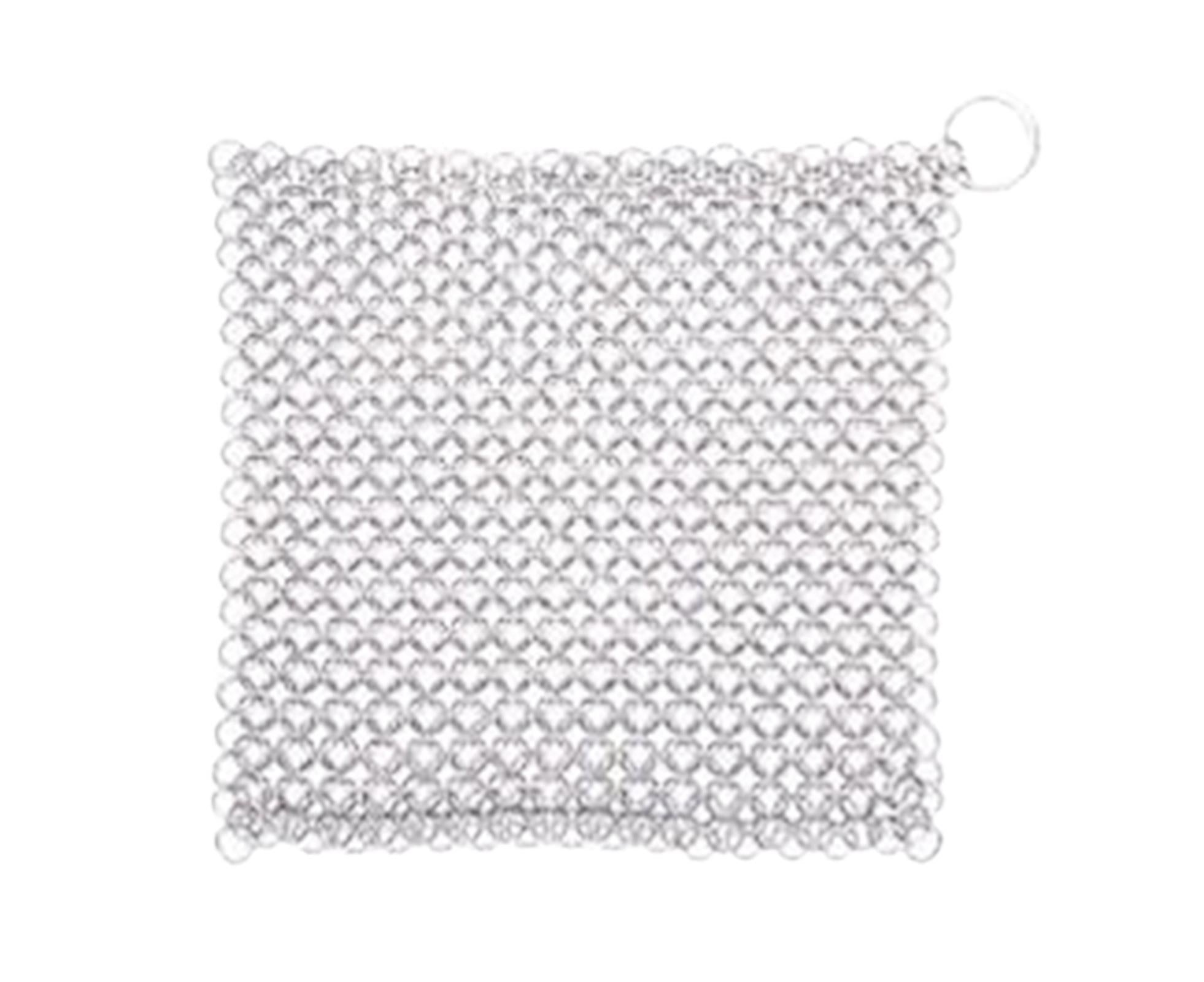 Stainless Steel Cast Iron Skillet Cleaner Chainmail Scrubber-7inch