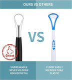 4PCS Stainless Steel Tongue Scrapers, Metal Oral Cleaner for Bad Breath - Family Pack