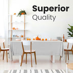 5 Pack Premium White Plastic Tablecloth - 108 x 54 in