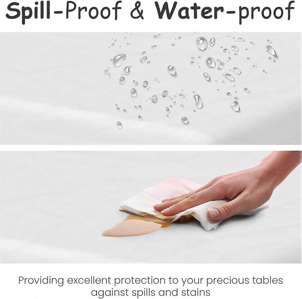 5 Pack Premium White Plastic Tablecloth - 108 x 54 in
