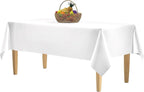 5 Pack Premium White Plastic Tablecloth - 108 x 54 in