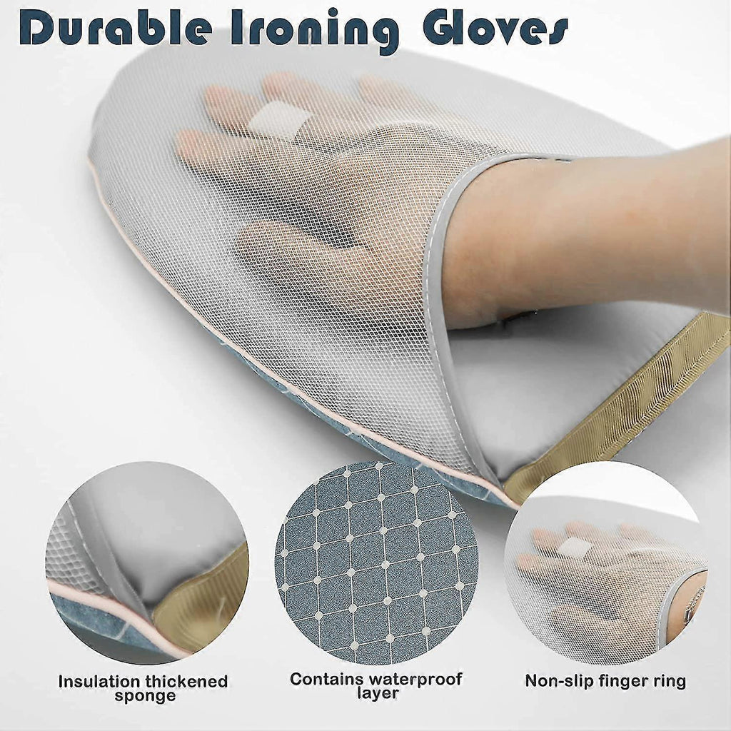 Handheld Ironing Glove Heat Resistant Steamer Mitt with Finger Loop for Ironing