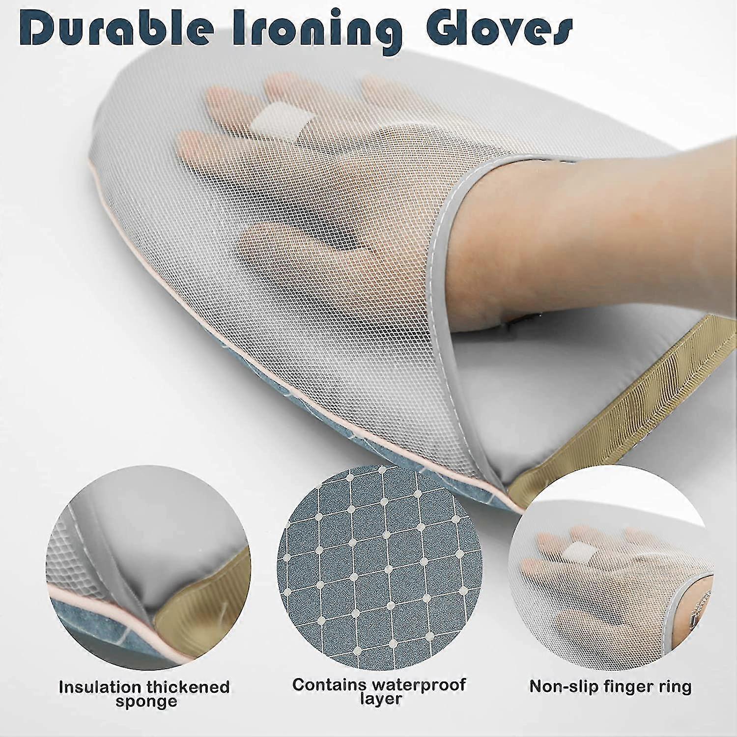 Handheld Ironing Glove Heat Resistant Steamer Mitt with Finger Loop for Ironing