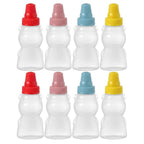 8pcs Plastic Condiment Bottles for Ketchup Honey Salad Dressing Sauce Jars