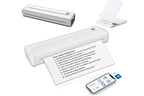 Portable Printer Wireless Bluetooth A4 Thermal Mobile Printer with 100Pcs Thermal Paper Inkless Printer Compatible with iOS Android for Office Car Home -Black