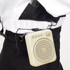 Portable Bluetooth Voice Amplifier Rechargeable Speaker with Wired Microphone Beige