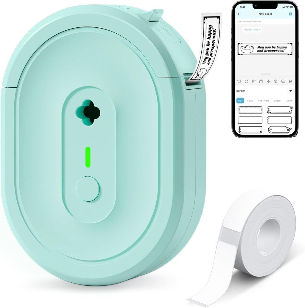 Wireless Mini Label Maker with Tape - Bluetooth Thermal Label Printer