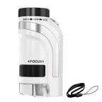 50X-300X Handheld Microscope with LED Lights Portable Pocket Zoom Silver