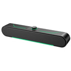 USB Wired Computer Speaker, HD Stereo Sound with Volume Control, Clamp-on Design, Black
