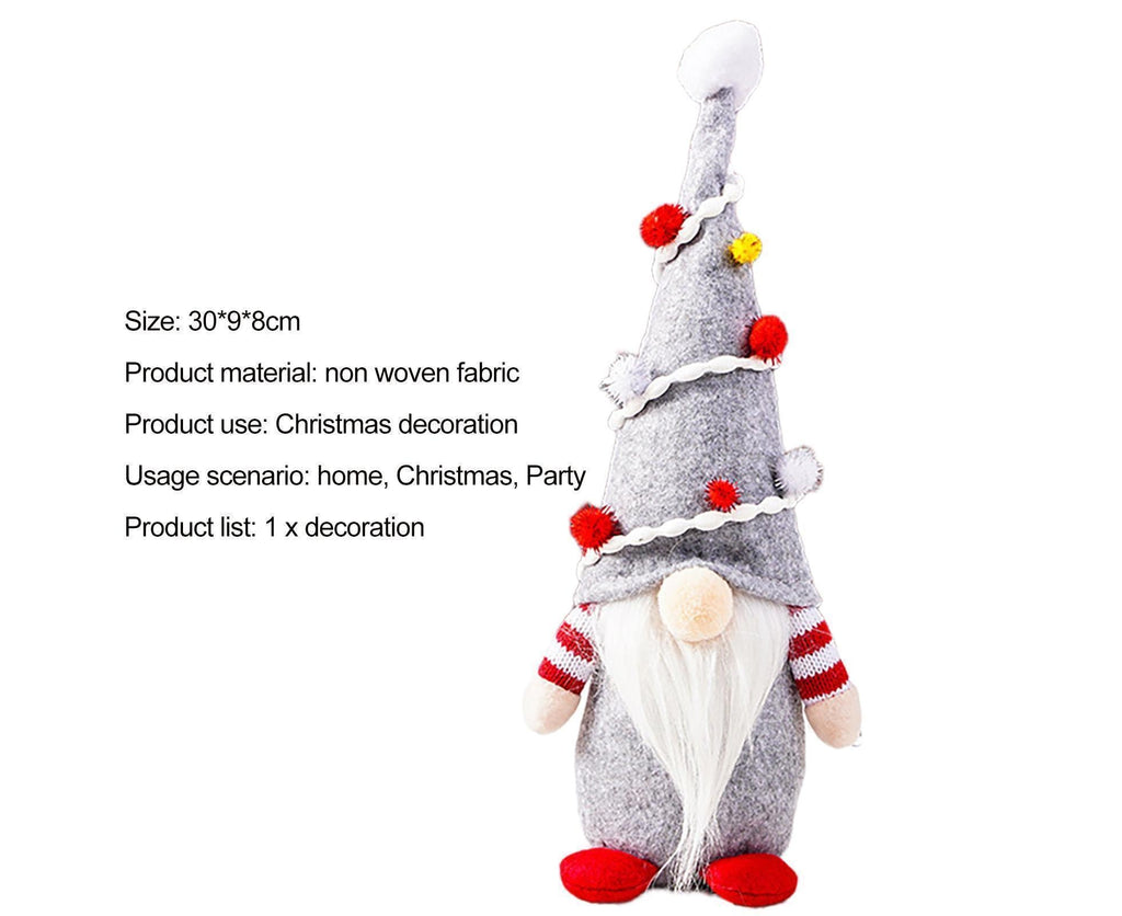 Gnome Doll Hat Design Xmas Bearded Doll-Grey