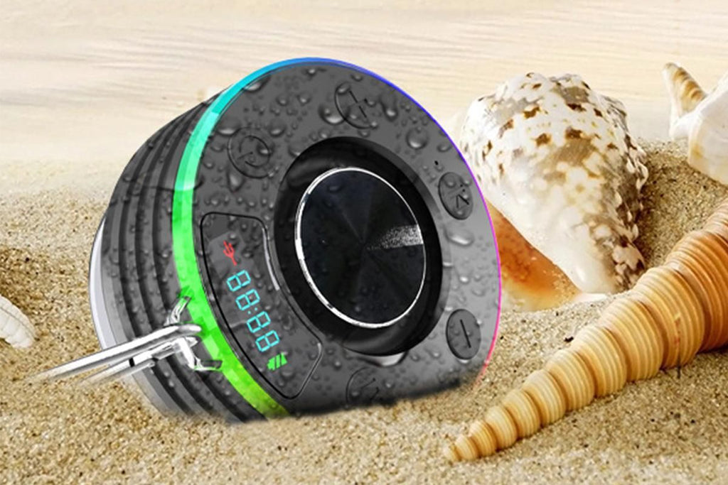 Bluetooth 5.3 Shower Speaker Water-resistant Wireless Speaker With Suction Cup Shower Radio For Outdoor-Black