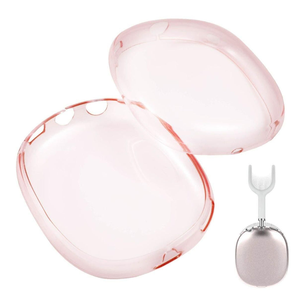 Case Cover for AirPods Max Headphones 2pcs Headphone Clear Case Shockproof Full Cover Protector for Apple AirPods Max -Pink
